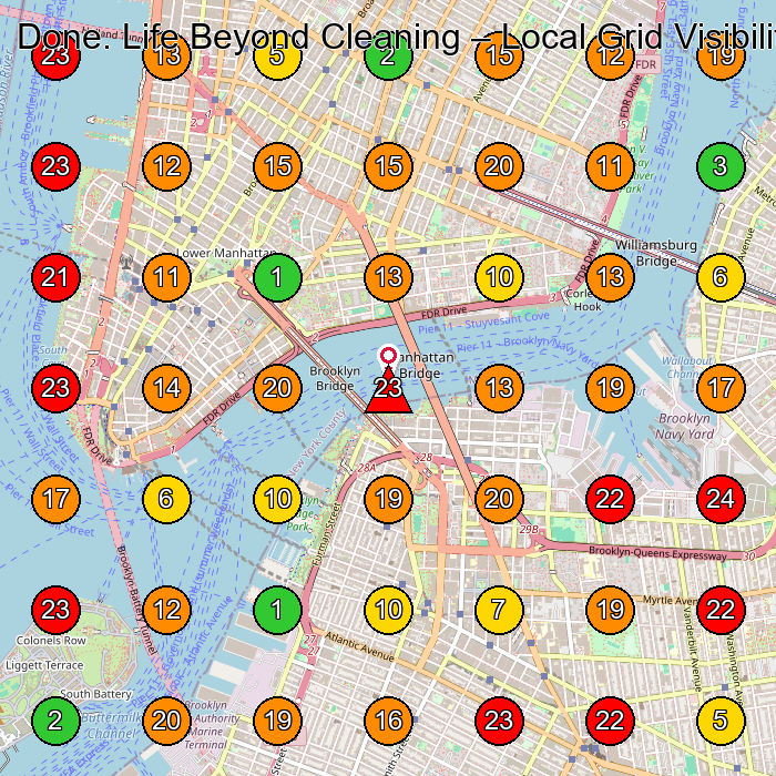 Done. Life Beyond Cleaning House Cleaning Service GeoGrid ranking map for Brooklyn NY